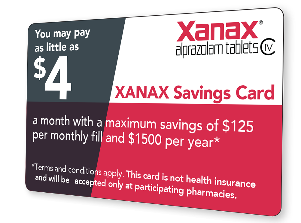 XANAX® alprazolam tablets CIV savings card